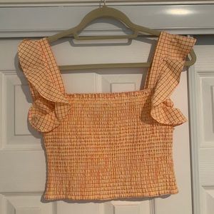 BB Dakota Orange Yellow Stretch Crop Top Size Small